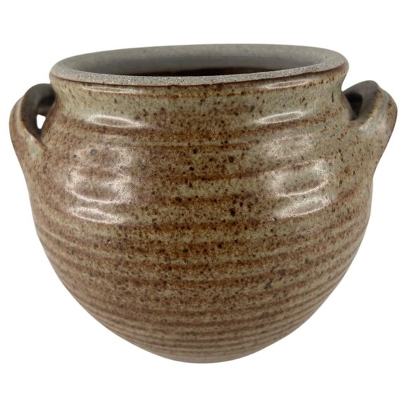 Vintage Hand Thrown Studio Pottery Stoneware Small Lidded Casserole Dish Handles - Picture 3 of 11